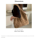 Khaki  large holes Bohemian Knit Shoulder Bag - Hand-Woven Crochet Tote for Women - Image 3