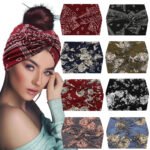 5-PCS Yellow Women's Extra Wide Turban Headband - Elastic Yoga & Sports Hair Wrap - Image 2