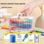 60 Colors Ruibrand Kids Washable Acrylic Markers Set - Non-Toxic, Blendable Art Pens for Students & Artists - Image 4