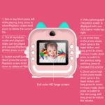 Blue cat Kids Instant Print Camera Zero Ink Digital Video Recorder with 32GB Card and 3 Paper Rolls Portable Rechargeable Toy Gift - Image 8