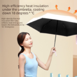 Lilac purple Compact Mini Travel Umbrella UPF50+ UV Protection Waterproof 6-Fold Flat Design Lightweight Sun & Rain Parasol for Handbag - Image 2