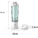 Green Portable Blender 600ml Personal Smoothie Maker USB Rechargeable Juicer Cup with 6 Stainless Steel Blades 4000mAh Battery for Gym Travel and Camping - Image 5