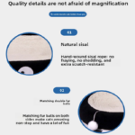 Oval-shaped braised chicken Large Cat Scratcher Bed 2 in 1 Sisal Scratching Pad & Plush Lounge Nest Durable Claw Grinder Mat for Indoor Cats - Image 2