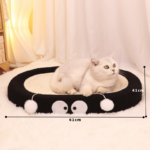 Oval-shaped braised chicken Large Cat Scratcher Bed 2 in 1 Sisal Scratching Pad & Plush Lounge Nest Durable Claw Grinder Mat for Indoor Cats - Image 4