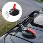 4 Pack Sky blue plate + green buckle Heavy Duty Suction Cup Anchors with S-Hooks for Car Side Awnings and Camping Tarps Multifunctional Tie Down Points for Outdoor Road Trips 10kg Capacity - Image 3