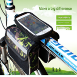 Blue Bicycle Top Tube Frame Bag with Detachable Touch Screen Phone Holder Waterproof Double Pouch Cycling Saddle Bag for Mountain Bikes - Image 3