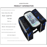 Blue Bicycle Top Tube Frame Bag with Detachable Touch Screen Phone Holder Waterproof Double Pouch Cycling Saddle Bag for Mountain Bikes - Image 4