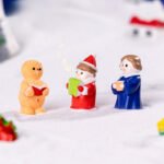 Blue girl 5 Pack Miniature Christmas Figurines DIY Micro Landscape Decoration Accessories Cute Resin Ornaments for Holiday Crafts - Image 2