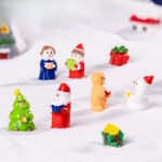Blue girl 5 Pack Miniature Christmas Figurines DIY Micro Landscape Decoration Accessories Cute Resin Ornaments for Holiday Crafts - Image 3