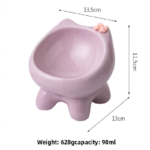Black Ceramic Elevated Cat Bowl Tilted Raised Pet Feeder with Anti-Slip Base Cute Design for Wet or Dry Food Ideal for Australian Pets - Image 4