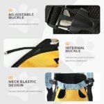 Red denim blue Pet Carrier Backpack Front Chest Pack Legs Out Breathable Mesh for Small Dogs Cats Hiking Travel Hands Free Adjustable Design(Size:M) - Image 4