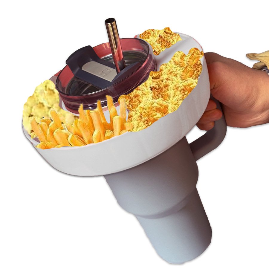 V888-ELOSUNG40720-202512111435-00 2 Pack beige Snack Bowl for Stanley 40oz Tumbler with Handle Reusable Silicone Snack Ring Divider Tray for Movie Night Road Trip and Camping - Image 1