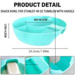 2 Pack beige Snack Bowl for Stanley 40oz Tumbler with Handle Reusable Silicone Snack Ring Divider Tray for Movie Night Road Trip and Camping - Image 4