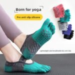 3-PCS Rose red Anti-Slip Yoga Socks 5 Toe Low Cut Grips Cotton Pilates Socks Breathable for Women Fitness Dance Barre and Home Workout - Image 3