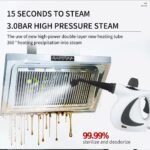 Pink Handheld Steam Cleaner 1050W High Pressure Chemical Free Cleaning Machine with 12 Piece Accessory Set for Kitchen Bathroom Car and Upholstery - Image 3