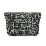 Green leopard print Puffer Makeup Bag Quilted Pouch Cosmetic Organizer Bag Soft Nylon Travel Toiletry Bag Zipper Handbag for Women