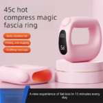 Blue Portable Fascia Massage Ring Vibration Massager with Heat and LED Display for Muscle Relaxation and Body Shaping - Image 3