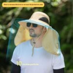 Navy blue UPF 50+ Sun Protection Fishing Hat Wide Brim Neck Flap Quick Dry Bucket Hat for Outdoor Hiking and Gardening - Image 3