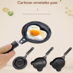5-PCS Mini Non-Stick Egg Frying Pan Cartoon Shaped Omelette Cooker Mould for Breakfast Pancakes and Creative Cooking(Heart + plum blossom + five-pointed star + bear + tiger) - Image 2
