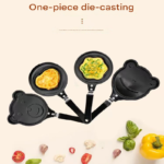 5-PCS Mini Non-Stick Egg Frying Pan Cartoon Shaped Omelette Cooker Mould for Breakfast Pancakes and Creative Cooking(Heart + plum blossom + five-pointed star + bear + tiger) - Image 3