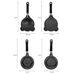5-PCS Mini Non-Stick Egg Frying Pan Cartoon Shaped Omelette Cooker Mould for Breakfast Pancakes and Creative Cooking(Heart + plum blossom + five-pointed star + bear + tiger) - Image 4