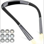 Grey Hands-Free USB Rechargeable Neck Reading Light 3 Colour Modes Flexible LED Book Lamp for Night Reading Knitting Repairing