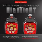 Red Solar Powered LED Camping Lantern and Flashlight Rechargeable Portable Searchlight with Side Light and USB Power Bank for Outdoor Emergency - Image 2