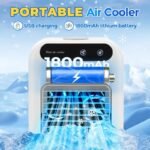 Portable 500ml Large-Capacity Air Cooler Fan - 9-Blade Strong Wind & Wide-Angle Oscillation, Easy Top-Fill Desktop Evaporative Humidifier - Image 4