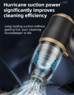 4-in1 Green Wireless Compact Handheld Car Vacuum Cleaner & Air Duster  with 5 Nozzles/Brushes- 15000 Pa Ultra-Powerful Blower/Suction Tool for Auto, Home & Office - Image 2