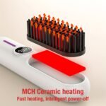 S01 Black Cordless Hair Straightener Brush - 2-in-1 Curling & Straightening Tool with LED Power Display and 7-Level Temp Control, Mini Quick Heat Anti-Damage - Image 6