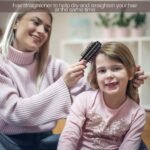 2-in-1 Black-Purple Negative Ion Hot Air Styler Brush - 7-Level Temp & 3-Gear Speed, Fast Drying Blow Dryer & Volumizing Straight/Curling Comb - Image 5