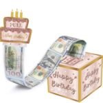 01 Pink-Gold Christmas Surprise Money Pull Box - Double-Layer Digital Design for Festive Gifts, Birthday, and Holiday Party Decor - Image 2