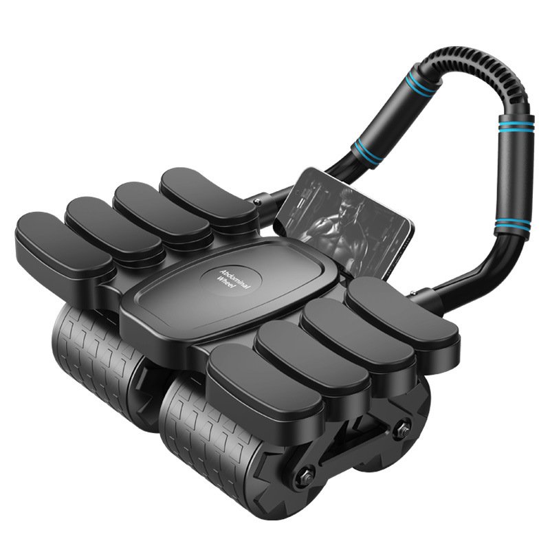 V888-ELOSUNG42117-202512012015-00 Black 4-Wheel Automatic Rebound Ab Roller with 8 Elbow Support - Core Trainer for Home Abdominal Muscle Workout (Beginner-Friendly) - Image 1