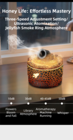 176 Black Simulation Turret Diffuser & Humidifier - Smart Timer Ultrasonic Mister with Volcano Lava Crack Shell and Colorful Light - Image 6
