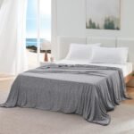 Blue Queen Size 200x150CM Cooling Blanket for Hot Sleepers - Lightweight Breathable All-Season Throw, Hand / Machine Washable - Image 2