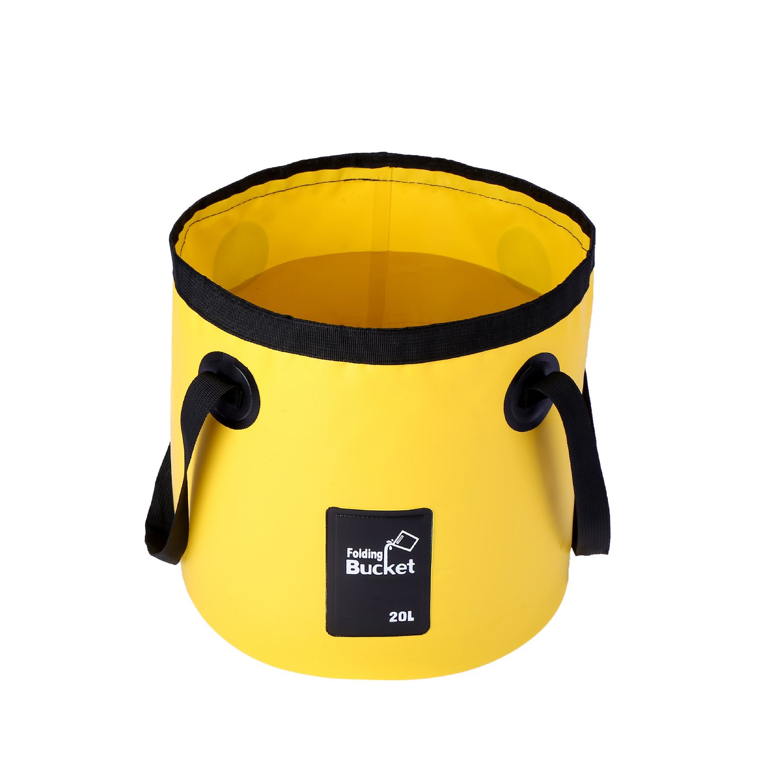 V888-ELOSUNG42225-202512081100-00 20L Yellow Outdoor PVC Folding Water Bucket - Portable Fishing Barrel, Camping Water Storage, Car Washing Bag - Image 1