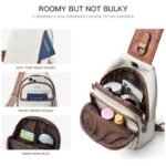 White Women's 3-Layer Zipped PU Chest Bag with Reversable Strap - Roomy But Not Nulky Single Shoulder Crossbody Bag - Image 2