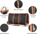 Brown 56-75L Large Capacity Foldable Garment Duffel Bag with Shoe Pouch - PU Leather Convertible Suit Carrier, Anti-Wrinkle Travel & Weekender Bag - Image 4