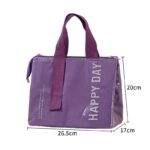 2-Pack Purple Dopamine Color Block Insulated Lunch Bag - Large Capacity Portable Cooler with Thickened Aluminum Foil Liner for Office Camping Picnic