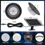 244 LED Solar Motion Sensor Pendant Light - IP65 Waterproof Barn/Patio Light with 4 Remote Modes and High Lumen Output - Image 3