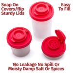 Mini Compact Spice Shaker Set(1 Small + 1 Medium + 1 Large) - Transparent Salt and Pepper Dispensers for Camping, Picnic & Outdoor Grilling - Image 3