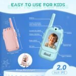 2-Pack Mini Wireless Video Intercom Set for Children(Pink) - Educational and Interactive Dual-Frequency Walkie Talkie Toy for Playtime - Image 3