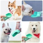 Green Portable Dog Water Bottle and Drink Feeder - 550ml Pet Travel Water Cup for Walking, Hiking & Outdoor Use (High-Temperature Resistant) - Image 4