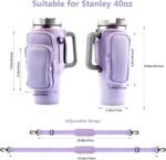 40oz Rose Red Insulated Tumbler Carrier Sleeve with Adjustable Shoulder Strap - Neoprene Triple-Pocket Holder for Outdoor and Car Use - Image 3