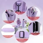 40oz Rose Red Insulated Tumbler Carrier Sleeve with Adjustable Shoulder Strap - Neoprene Triple-Pocket Holder for Outdoor and Car Use - Image 4