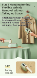 Grey Foldable Handheld Garment Steamer & Portable Steam Iron - 15g/min & 70ML Travel Steamer for Apartment Living and Holiday Trips - Image 6