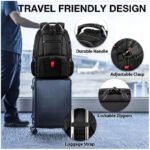 Black 50L Extra Large Laptop Backpack with USB Charging Port - Waterproof Oxford Fabric Travel & Business Bag, Fits up to 16-inch Laptops - Image 6