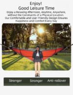 290 x 140CM Professional Nylon Hammock with Integrated Mosquito Net & Sunshade - 2-Person  Anti-Rollover Camping Swing with Heavy-Duty Installation Kit (Blue Pink) - Image 2