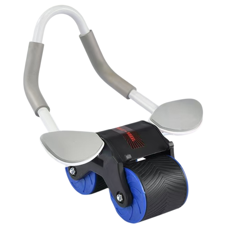 V888-ELOSUNG42466-202512311207-00 Blue Multifunctional Abdominal Roller with Automatic Rebound - Core Strength Trainer with Extra-Wide Double Wheels and Kneeling Mat for Home Gym - Image 1
