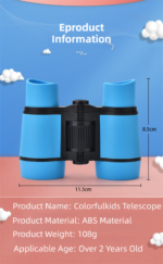 Pink 6X30 Lightweight Kids Binoculars with Non-Slip Colorful Rubber Grips - Educational Outdoor Exploration Toy with Shoulder Strap - Image 5